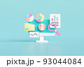 Business analysis, market research, product testing, data analysis. web report dashboard monitor and business finance investment concept. 3D illustration 93044084