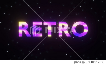 3d render of retro colored glowing text 3d render of retro colored glowing text 93044707