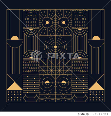 Modern geometric art deco. Vector abstract geometric background. Vector illustration. Modern geometric art deco. Vector abstract geometric background. Vector illustration. 93045264