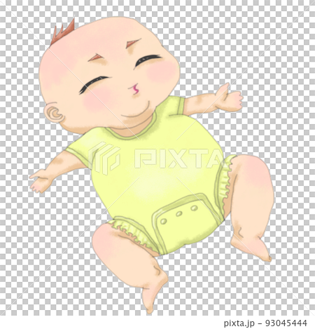 黃色衣服的嬰兒睡著了 黃色衣服的嬰兒睡著了 93045444