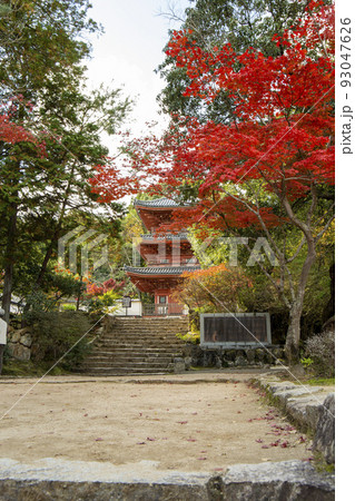 三重塔と紅葉 三重塔と紅葉 93047626