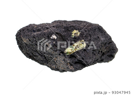 Scoria volcanic rock with olivine 93047945
