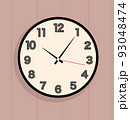 掛け時計のシンプルなイラスト【壁かけクロック・アナログ時計・インテリア雑貨・おしゃれ】 93048474