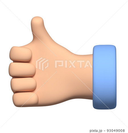Big thumb up - modern realistic colorful 3d icon 93049008