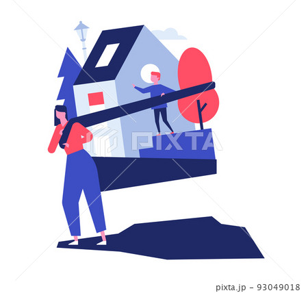 Safe migration - modern colorful flat design style illustration Safe migration - modern colorful flat design style illustration 93049018