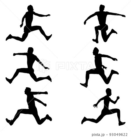 silhouette athlete triple jump 93049622