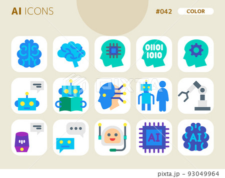 AIに関連するカラースタイルのアイコンセット_042 AIに関連するカラースタイルのアイコンセット_042 93049964