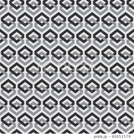 black white geometric shapes seamless pattern - Stock Illustration