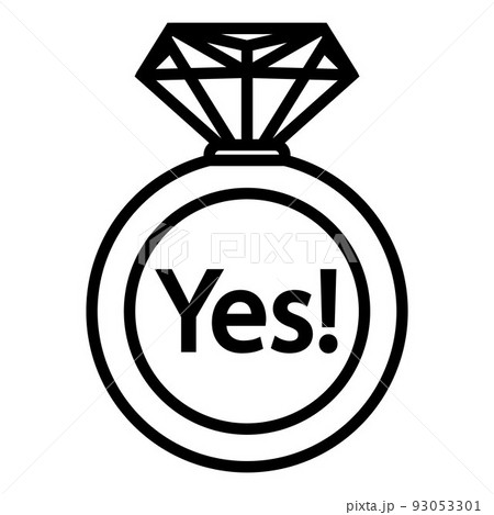 wedding engagement ring black linear icon. agree to marry. wedding engagement ring black linear icon. agree to marry. 93053301