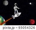 Space exploration. Human flight into space. Solar system, rocket, astronaut, earth orbit, moon. 93054326