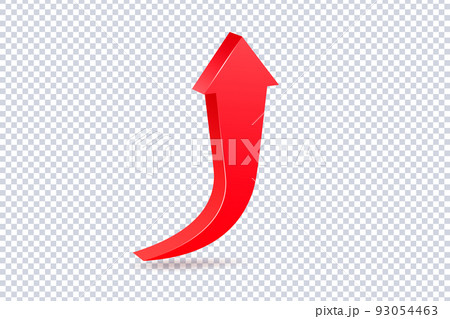 Growing business 3d red arrow on transparentのイラスト素材 [93054463] - PIXTA