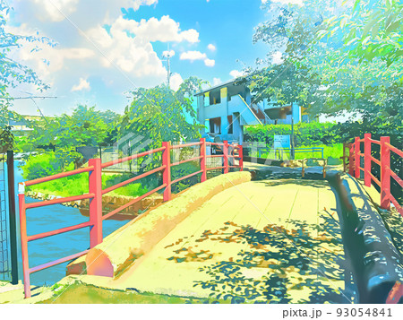 ため池公園前と橋 93054841