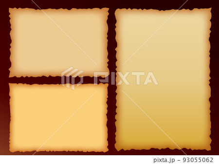 羊皮紙　古紙　古代紙　航海図　テクスチャー　セット　縦横 93055062