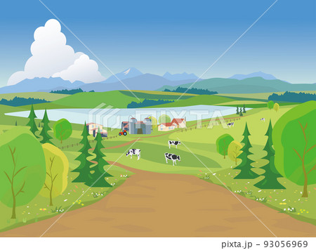 北海道の酪農農場風景 北海道の酪農農場風景 93056969