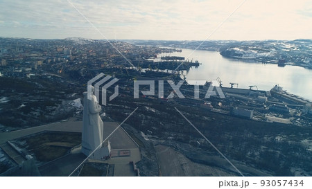 Aerial view Alyosha monument, defenders of Russia. Aerial view Alyosha monument, defenders of Russia. 93057434