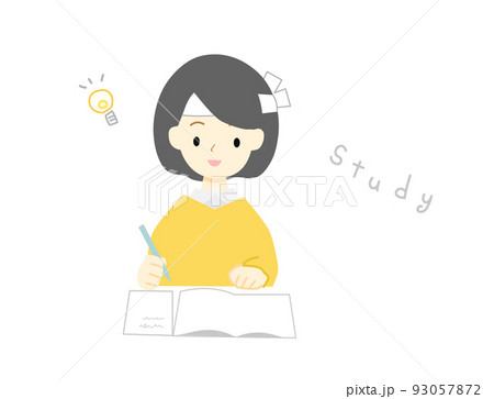 受験勉強をする女の子 93057872