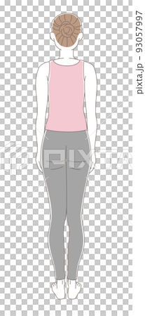 Plump back woman's whole body illustration material Plump back woman's whole body illustration material 93057997