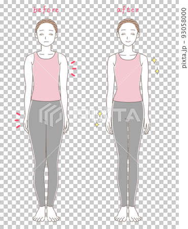 Full body illustration set of two women with different body types Full body illustration set of two women with different body types 93058000