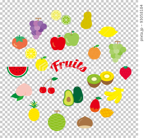 Flat and simple fruit set 93058184