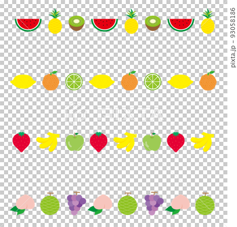 フラットでシンプルなフルーツのライン 93058186