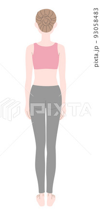 後ろ姿の女性の全身イラスト素材 後ろ姿の女性の全身イラスト素材 93058483