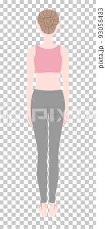 後ろ姿の女性の全身イラスト素材 後ろ姿の女性の全身イラスト素材 93058483