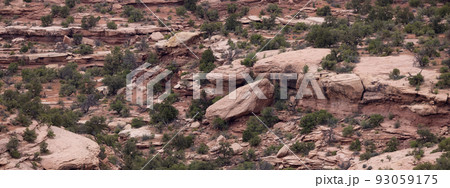 Scenic American Landscape and Red Rock Mountains in Desert Canyon. 93059175