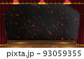 背景素材に使える開いているステージ幕 93059355