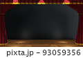 背景素材に使える開いているステージ幕 93059356