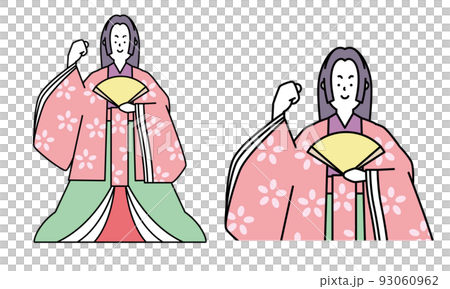 輝夜公主做膽量姿勢的插圖素材。 93060962