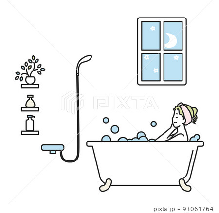 入浴をする若い女性 93061764