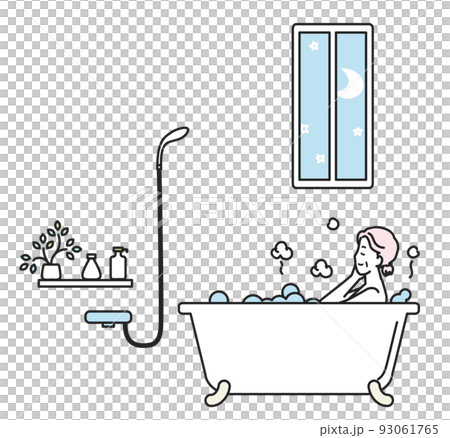 senior woman taking a bath 93061765