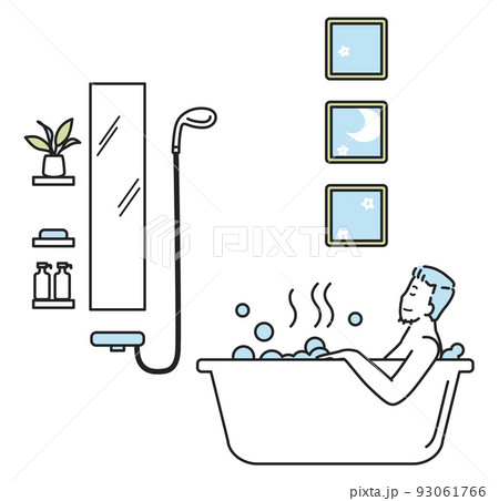入浴をする若い男性 入浴をする若い男性 93061766
