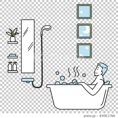 入浴をする若い男性 入浴をする若い男性 93061766