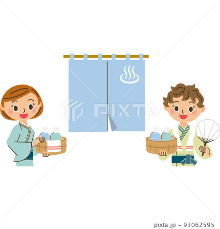 浴衣を着た女性と温泉 93062595