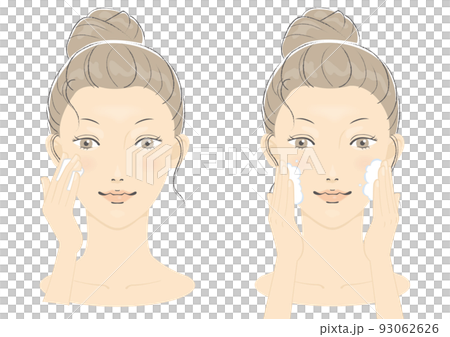 Illustration of a young woman's face 6 93062626