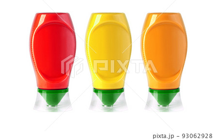 plastic sauce bottles isolated plastic sauce bottles isolated 93062928