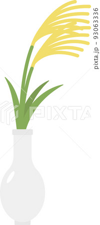 花瓶にいけたススキ 主線なし 花瓶にいけたススキ 主線なし 93063336