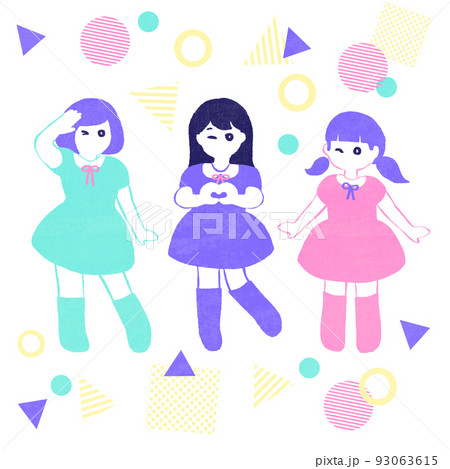 アイドル風の女の子たち 93063615