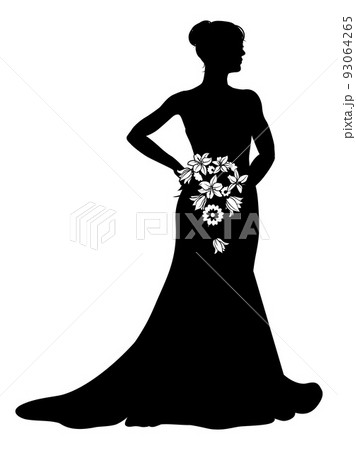 Bride Bridal Wedding Dress Silhouette Woman Design 93064265