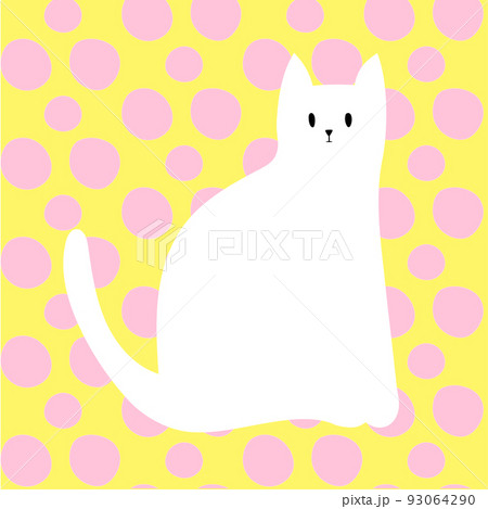 白い猫と水玉模様 93064290