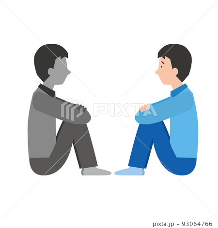 自分と向き合う男性 自分と向き合う男性 93064766