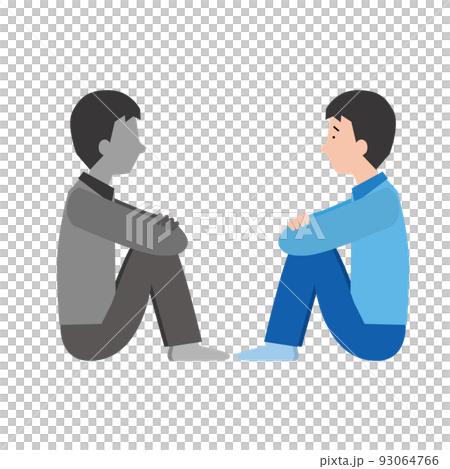 自分と向き合う男性 自分と向き合う男性 93064766