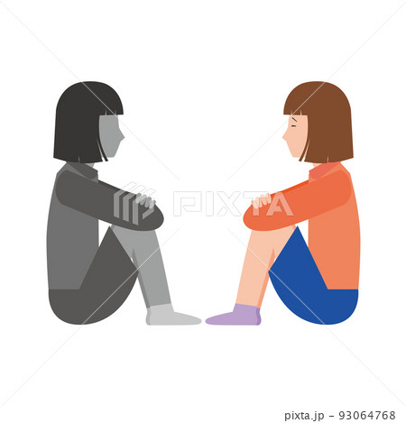 自分と向き合う女性 93064768