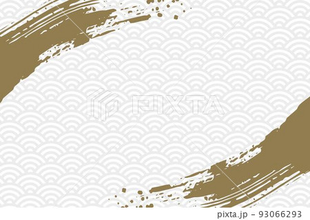 背景素材　筆　飛沫　青海波 93066293