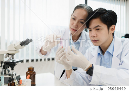 Health care researchers working in life of medical science laboratory 93066449