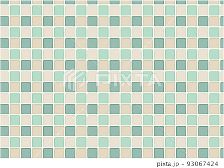質感のあるかわいいレトロな緑とベージュのタイル 質感のあるかわいいレトロな緑とベージュのタイル 93067424