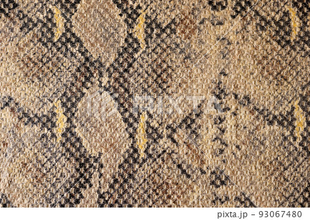 Smooth brown and black cotton fabric with stylish snake print 93067480