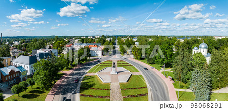 Aerial view of the REzekne city in Latvia. Beautiful summer in Latvian small town. 93068291