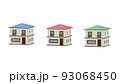 様々な建物　住宅の立体図イラストセット 93068450